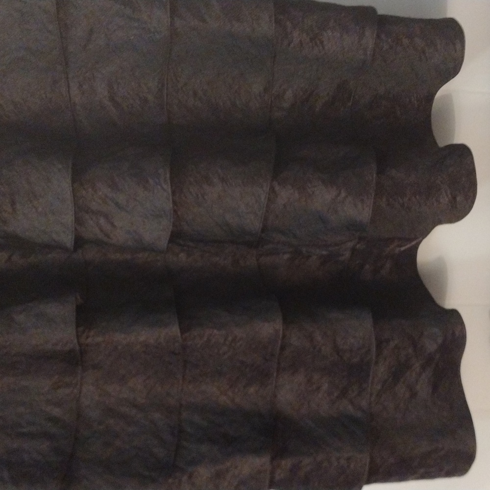 Adrianna Papell shutter ruffle pleated cocktail/prom dress black sz 10 - Picture 12 of 16